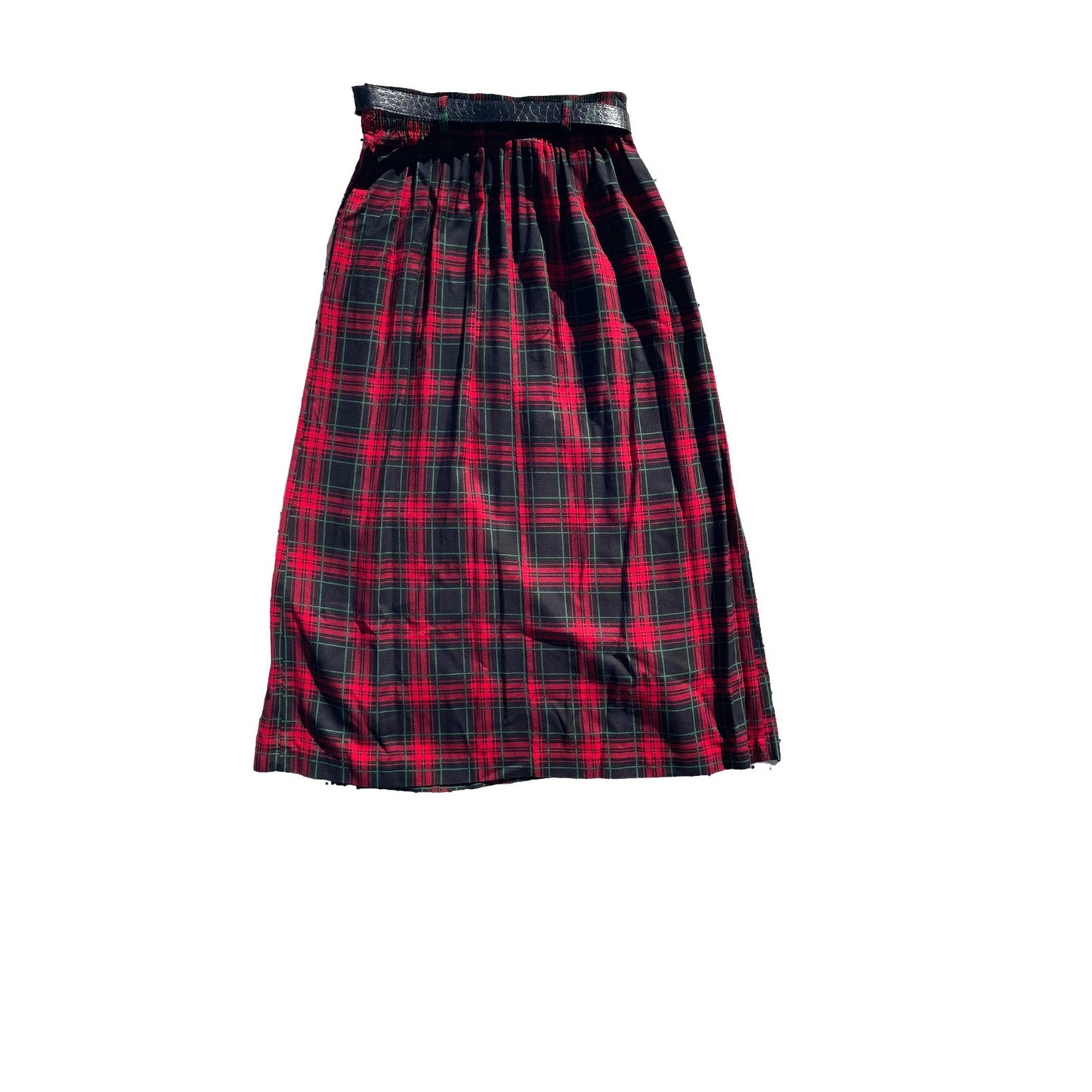 Briggs Plaid Red and Green Midi Skirt Medium