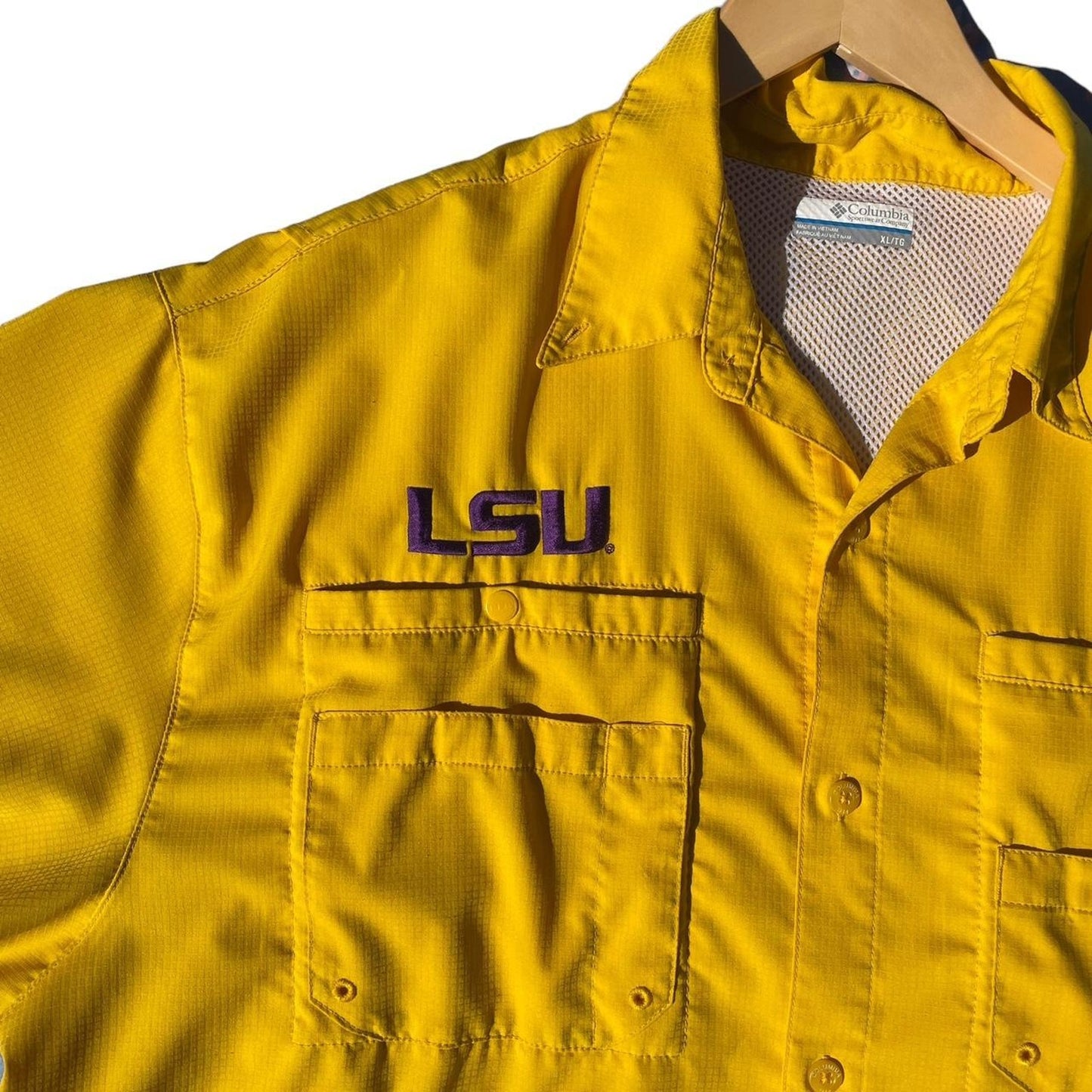 LSU Columbia Brand PFG Short-sleeve Shirt