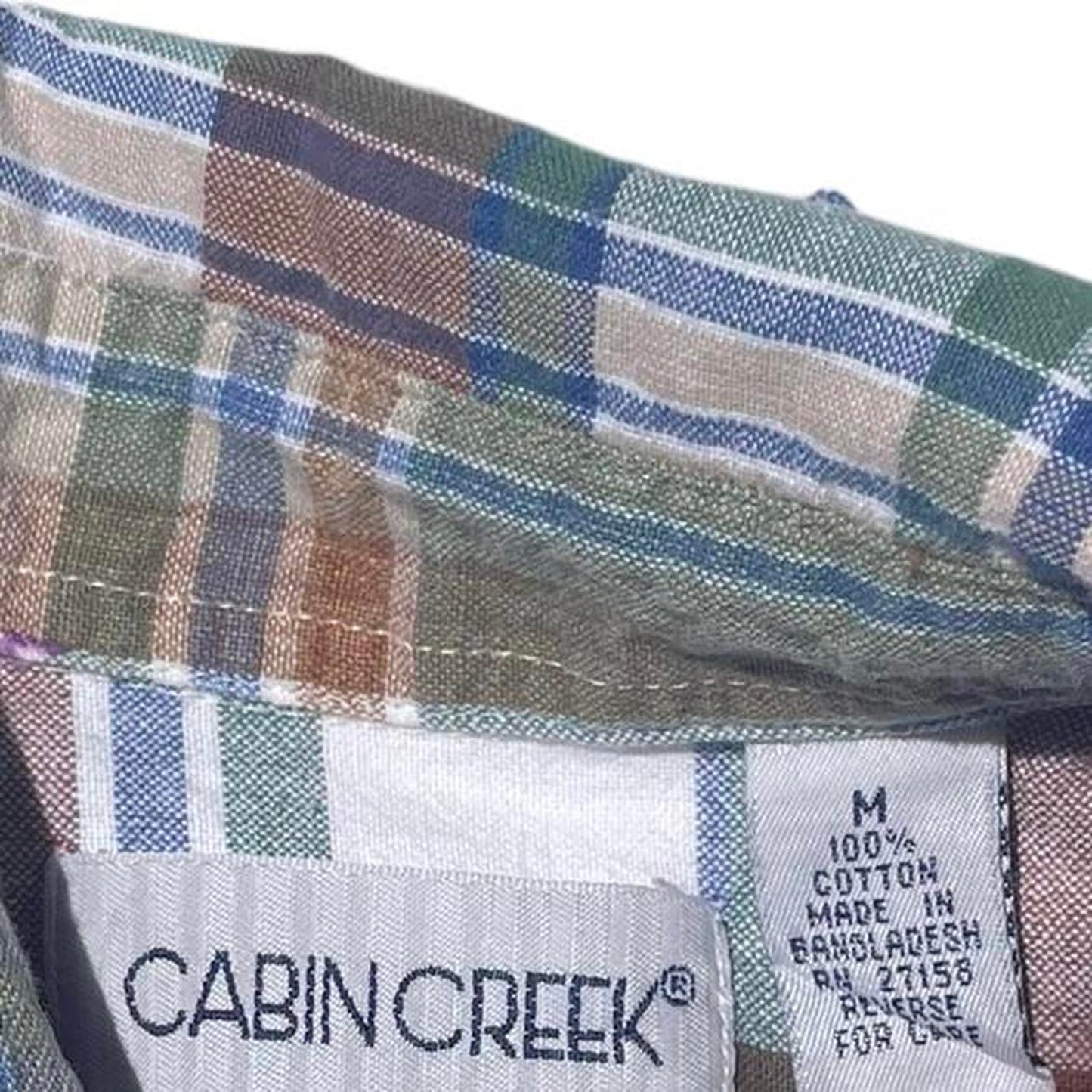 Cabin Creek Plaid Aztec Woven Short Sleeve Button Up