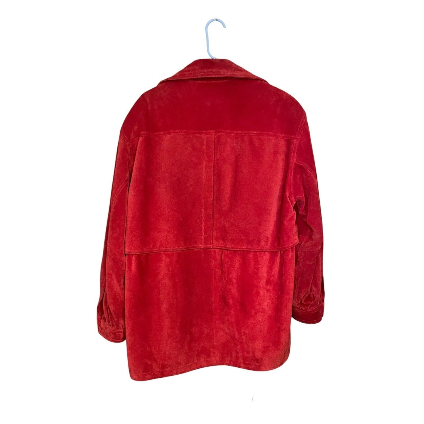 Vintage Red Suede Jacket Womens Small Siena Pockets Long Thermolite Leather