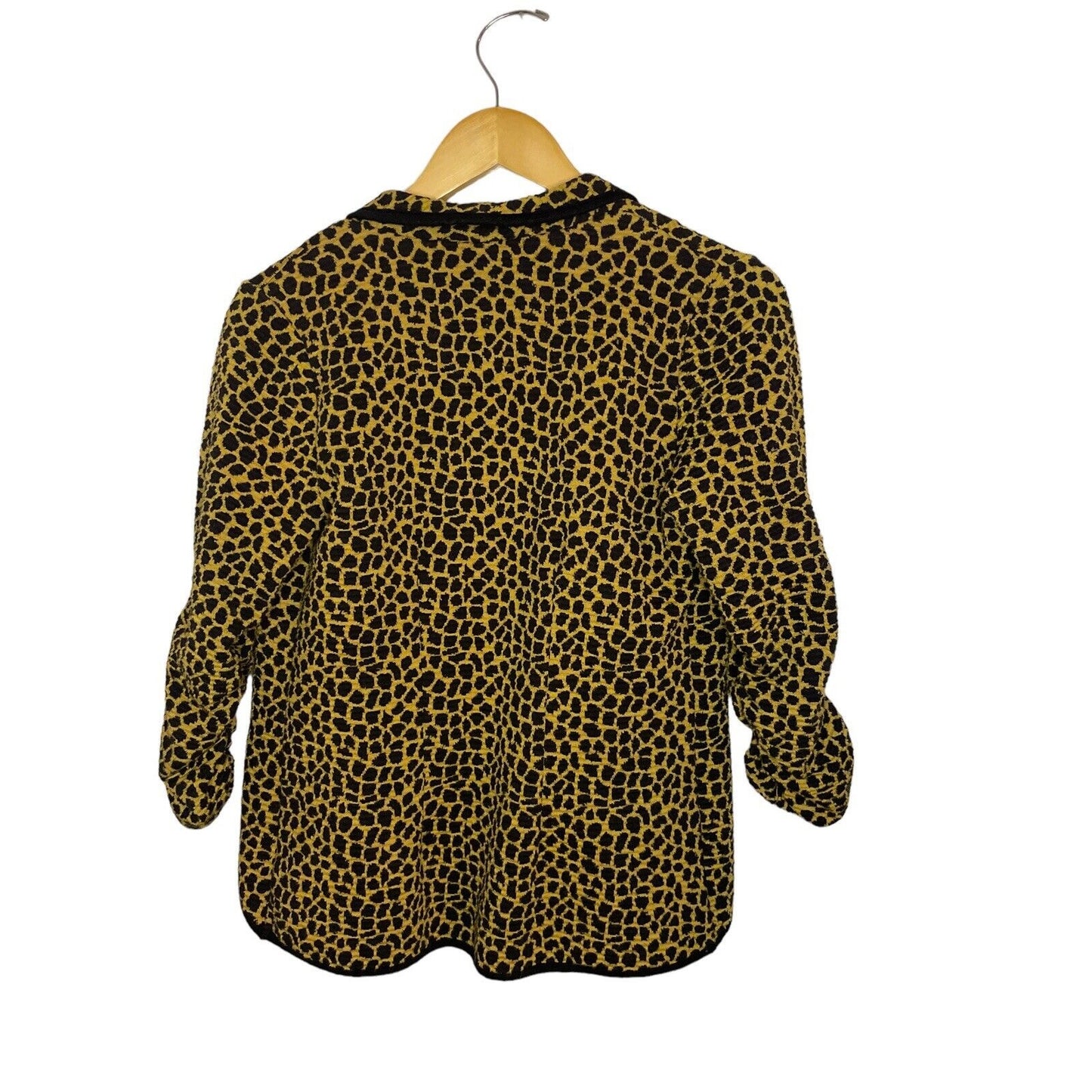 Leopard Print Thick Cardigan Small Cheryl Nash Windridge 3/4 Sleeve Animal Print