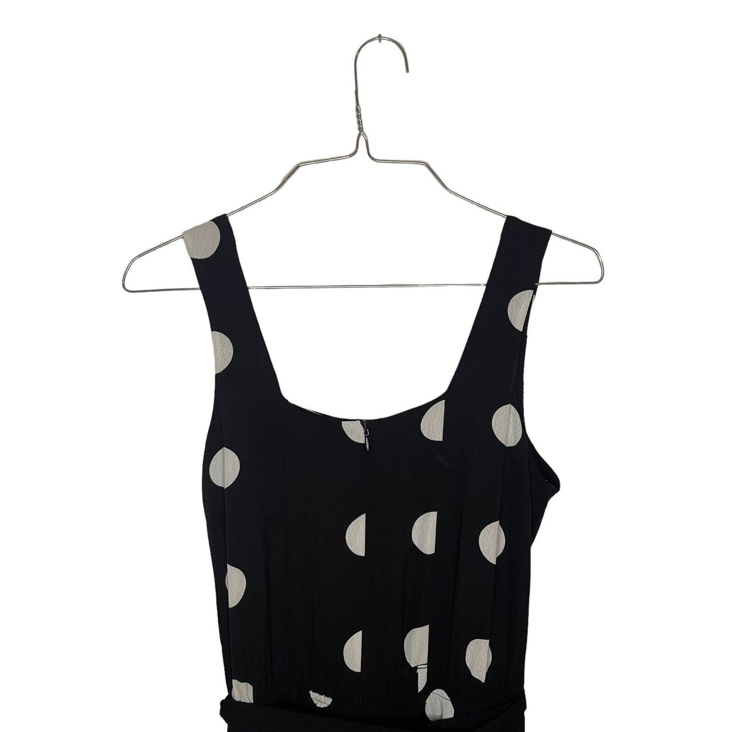 Polka Dot Jump Suit Women's Small Monteau Wide Leg Pockets Minimalist Classic