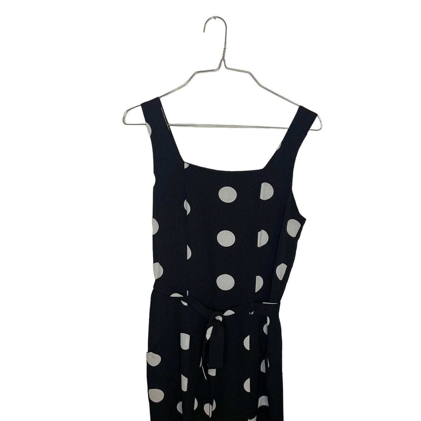 Polka Dot Jump Suit Women's Small Monteau Wide Leg Pockets Minimalist Classic