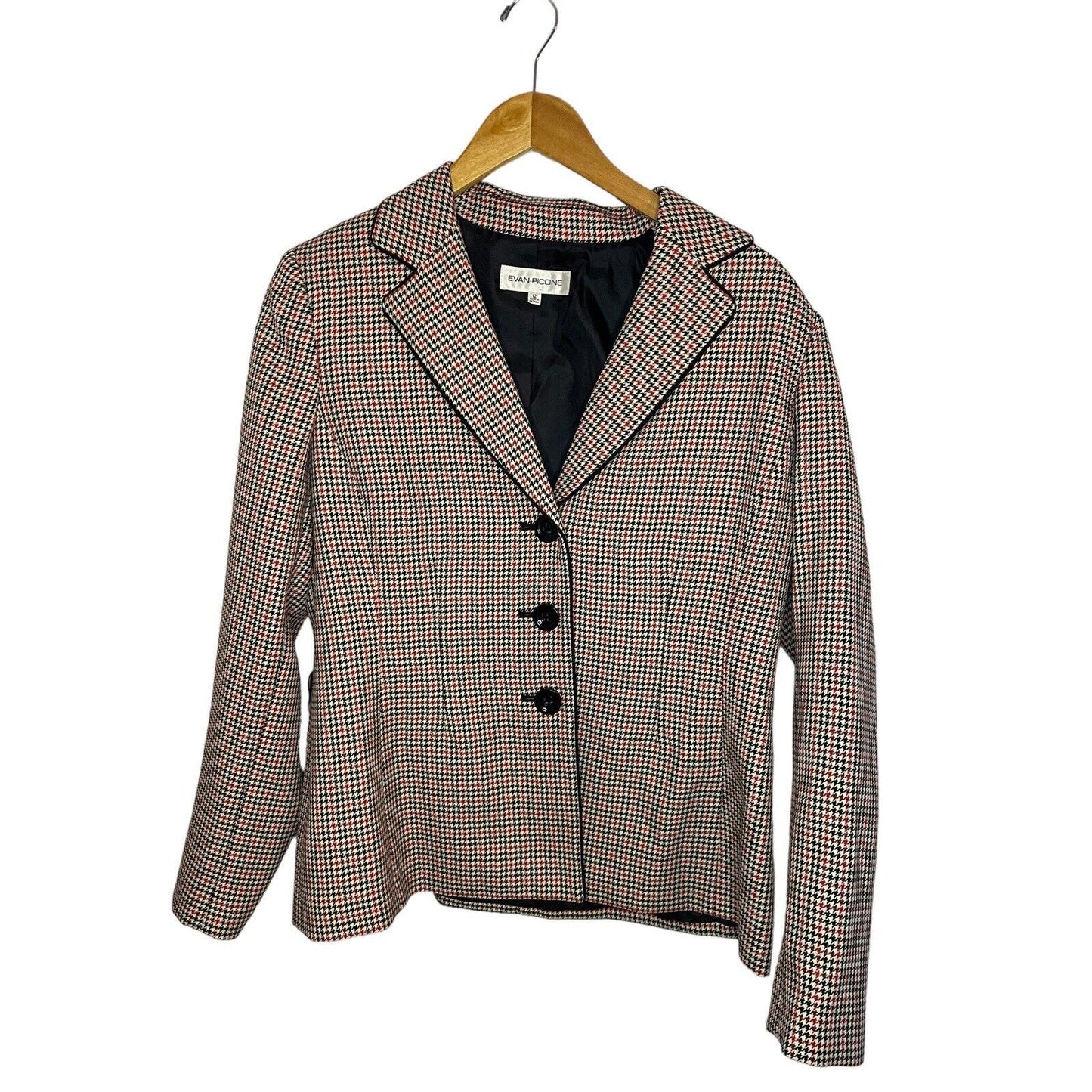 Houndstooth Blazer Womens 12 Evan Picone Professional Corpcore Classic Office