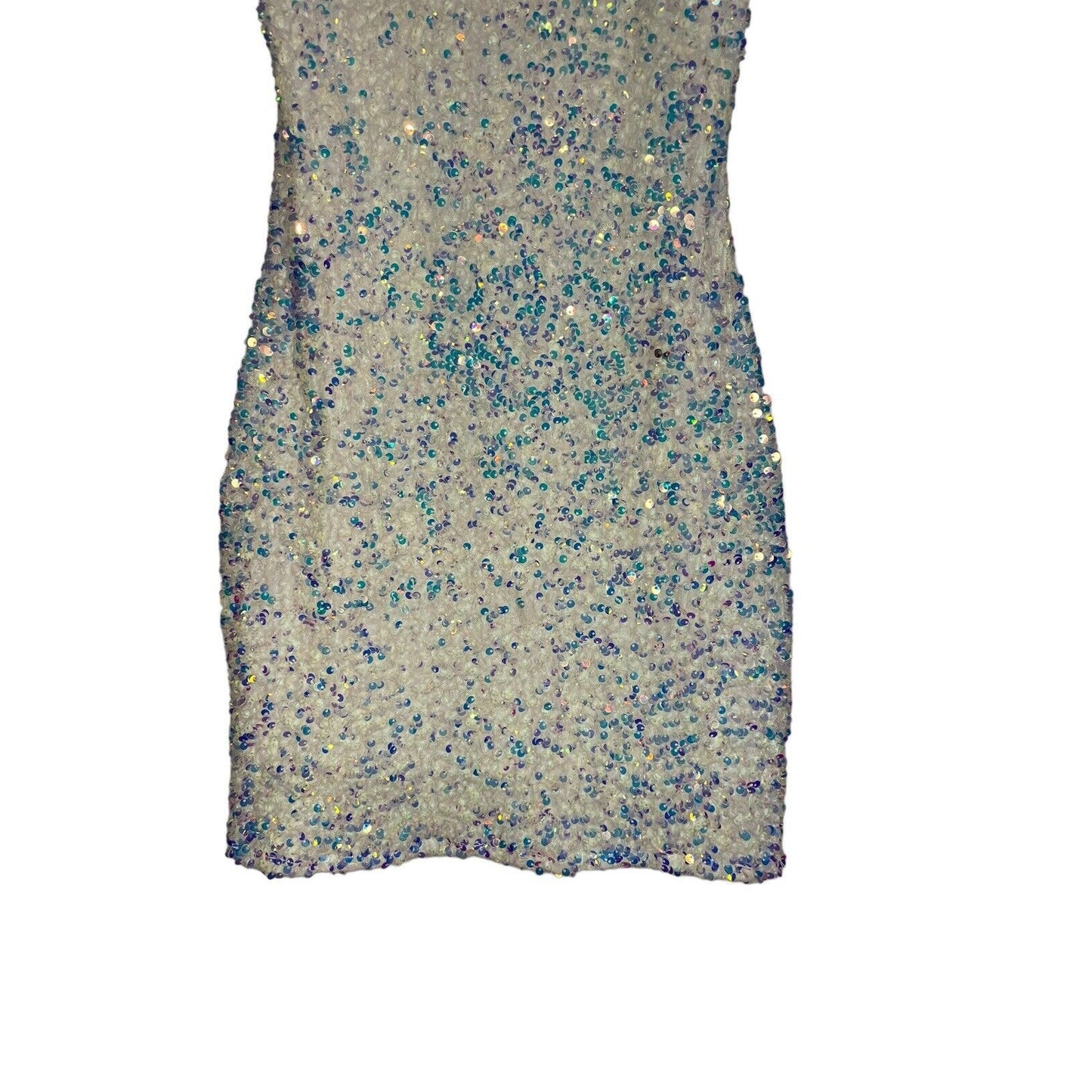 Sequin Bodycon Mini Dress XS Lucy In The Sky Cream Party Glam Tank Top Party