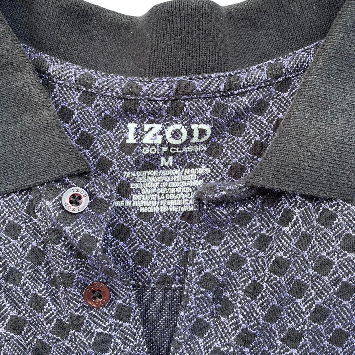 Golf Polo Mens Medium Izod Classics Geometric Print