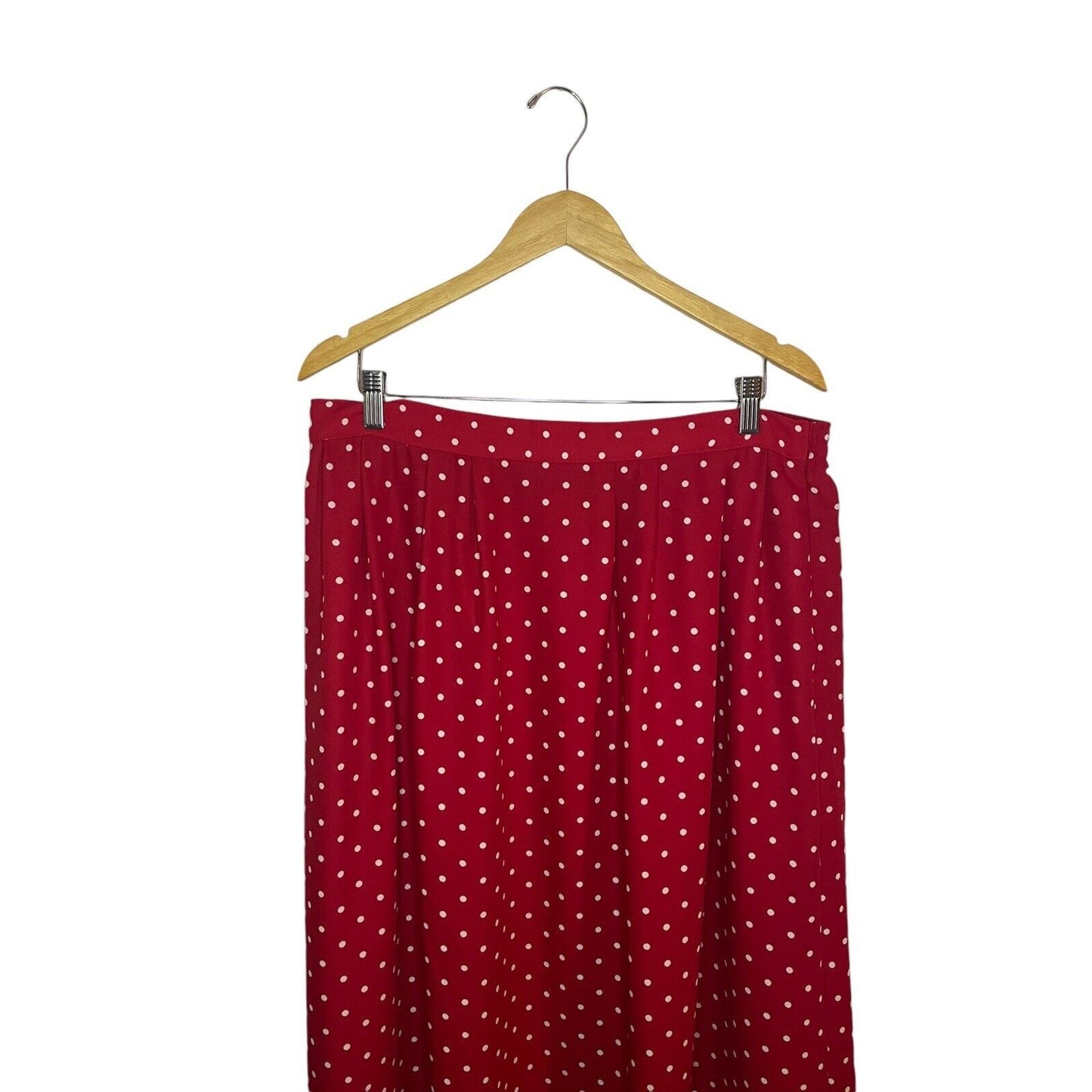 Vintage Polka-Dot Maxi Skirt XL A-Line Red Classic Preppy Femme Glam SagHarbor