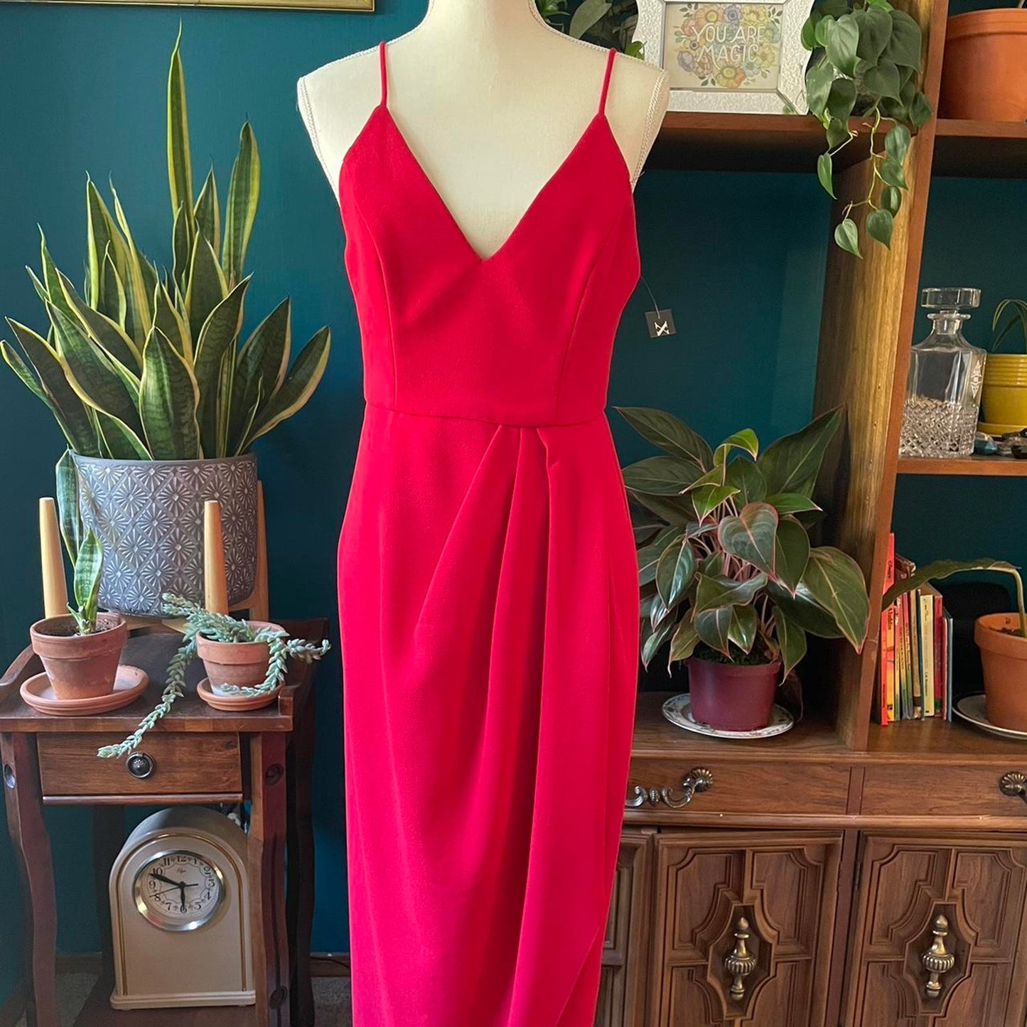 NWT y2k Maxi Dress Red 10 Fitted Bodice/Empire Waist Cocktail Homecoming Formal