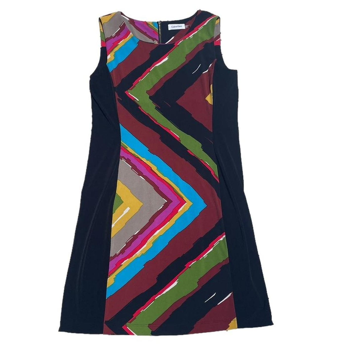 Calvin Klein Colorful Midi Bodycon Dress Size 10